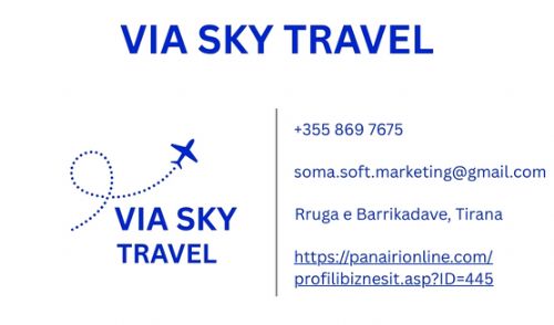 <p><strong>Kartvizitë për paraqitjen e të dhënave të biznesit VIA SKY TRAVEL</strong></p>                    